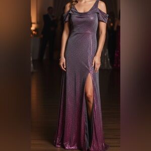 Night Way Collections Shimmering Purple Dress